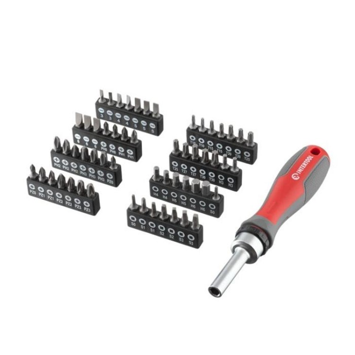 купить купить Отвертка реверсивная с комплектом насадок 57 ед INTERTOOL VT-3361  