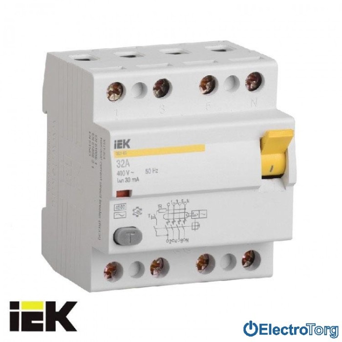купить купить УЗО ВД1-63 4Р тип А 63А 100мА ИЭК (IEK)  