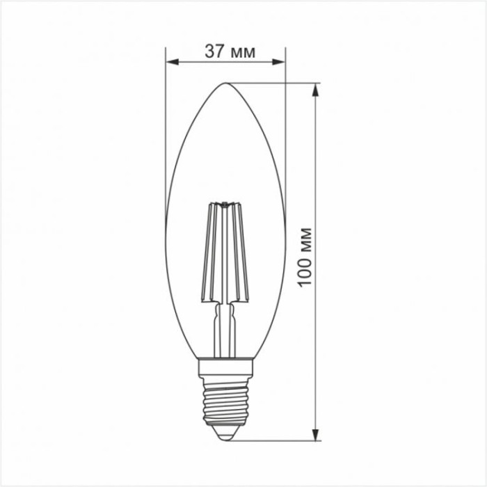 купить купить LED лампа Filament C37FD 4W E14 4100K диммерная VIDEX  