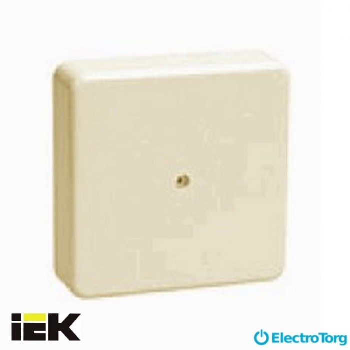 купить купить Коробка КМ41212-02 распаячная (распределительная, соединительная) для о/п 75х75х20мм слон.кость (с конт.гр) ИЭК(IEK)  