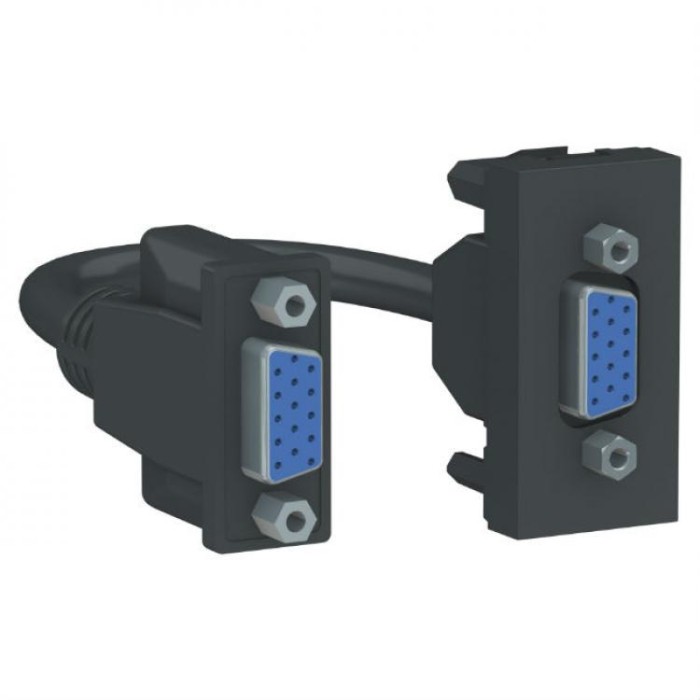 купить купить Розетка HD15 female (VGA) 1 модуль антрацит Unica New Schneider Electric (Шнайдер Электрик)  