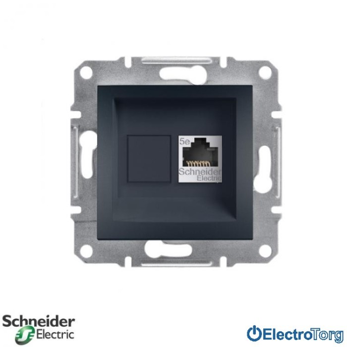 купить купить Розетка RJ45 компьютерная Кат.5e STP одинарная антрацит Asfora Schneider Electric (Шнайдер Электрик)  