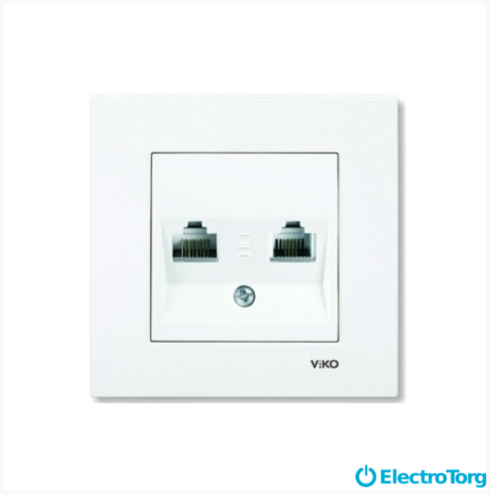 купить купить VI KO KARRE  Розетка комплексная (компьютерная+телефон) (RJ45-RJ11, Cat6+Cat3)  