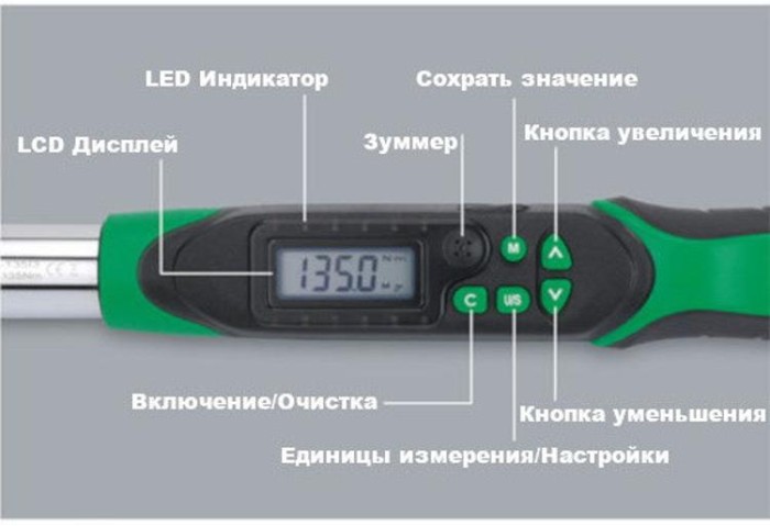 купить купить Динамометрический ключ электронный TOPTUL 6,8-135Нм (двустороннего действия) 3/8&quot; DT-135I3  