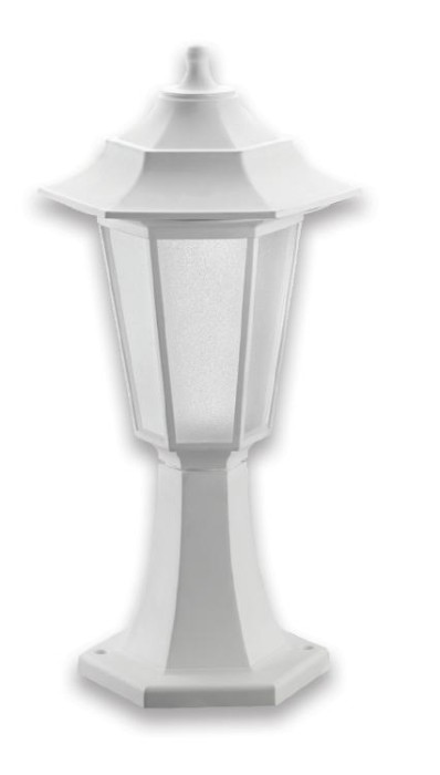 Світильник парковий FLORA, 40W, E27, IP44, ударост. PC/PP, білий, (016 038 020116)
