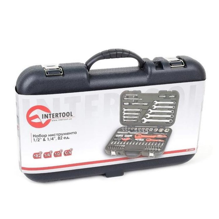 купить купить Профессиональный набор инструментов 1/2&quot;&amp;1/4&quot;; 82 ед INTERTOOL ET-6082  