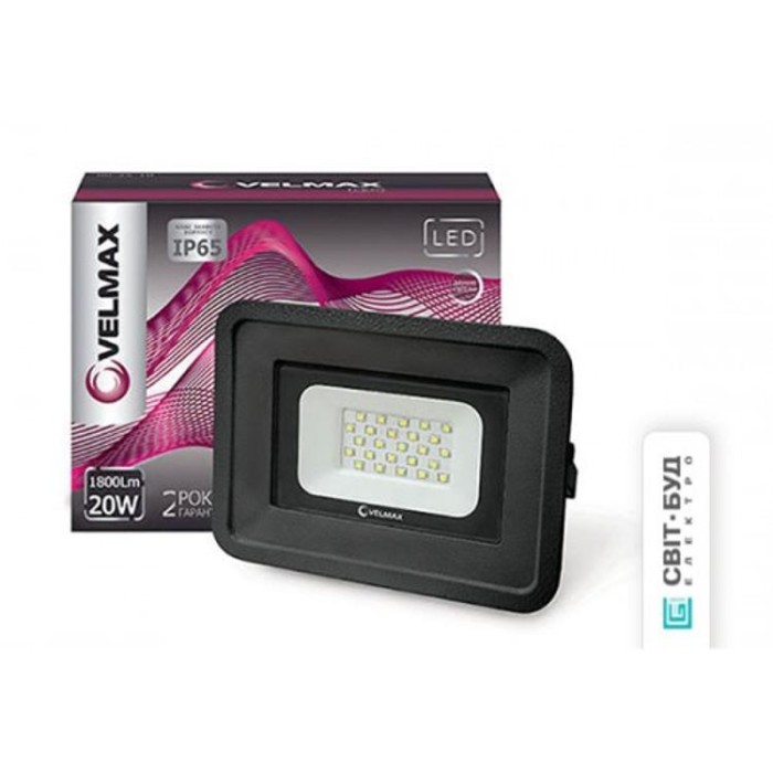 купить купить LED прожектор, 20W, 6200K, 1800Lm, угол 120° Velmax  