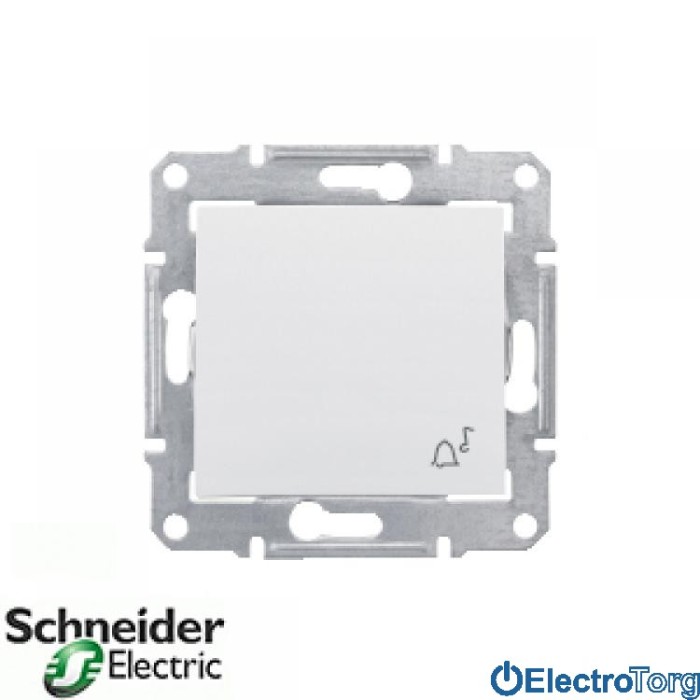 Кнопочный выключатель с символом звонка белый Sedna Schneider Electric (Шнайдер Электрик)
