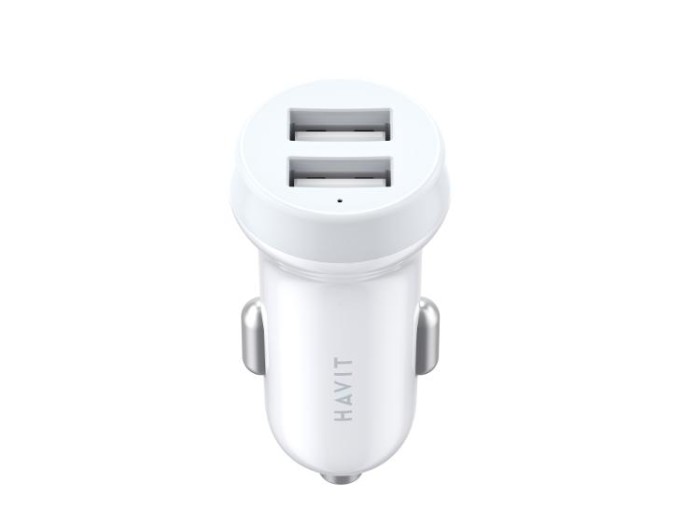 купить купить Автомобільний зарядний пристрій HAVIT HV-CC2008 2USB White  