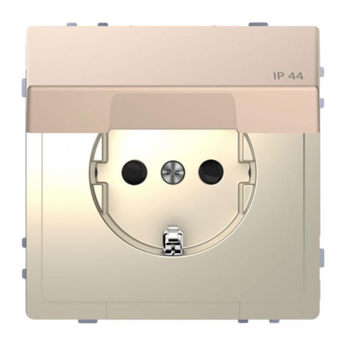 купить купить Розетка 16А с з/к и крышкой IP44 шампань Merten D-Life Schneider Electric (Шнайдер Электрик)  