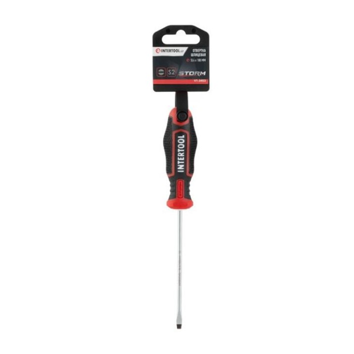 купить купить Отвертка шлицевая SL4.0*100 мм, S2, STORM INTERTOOL VT-3403  