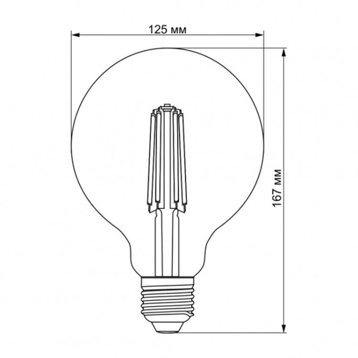 купить купить LED лампа Filament G125FAD 7W E27 2200K диммерная бронза VIDEX  