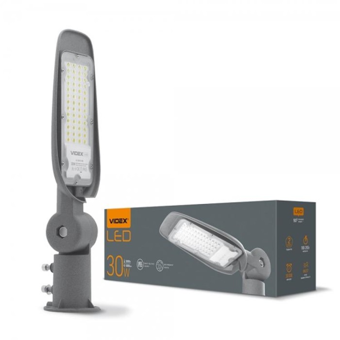 купить купить LED уличный фонарь (поворотный) 30W 5000K Серый VIDEX  
