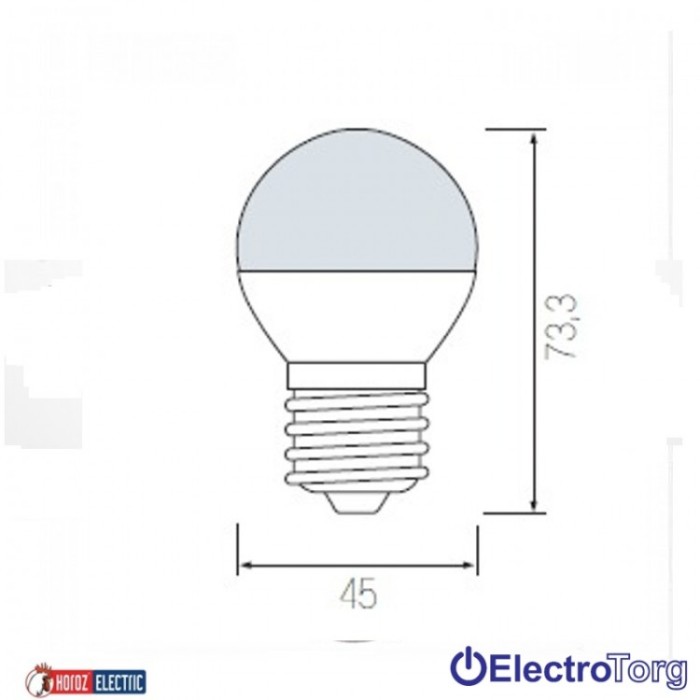 купить купить Лампа светодиодная  SMD LED 6W шар Е14 3000K/4200K/6400K Horoz Electric  