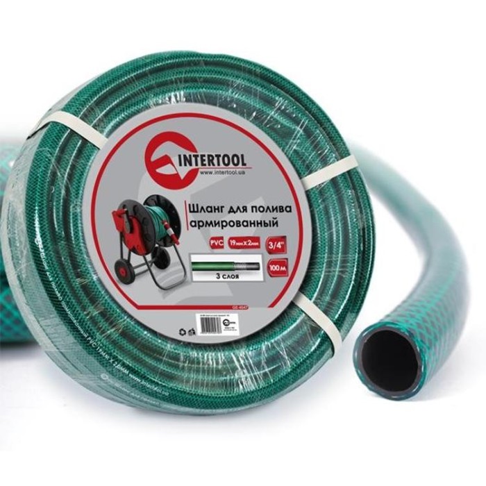купить купить Шланг для полива 3-х слойный 3/4&quot;, 100 м, армированный PVC INTERTOOL GE-4047  