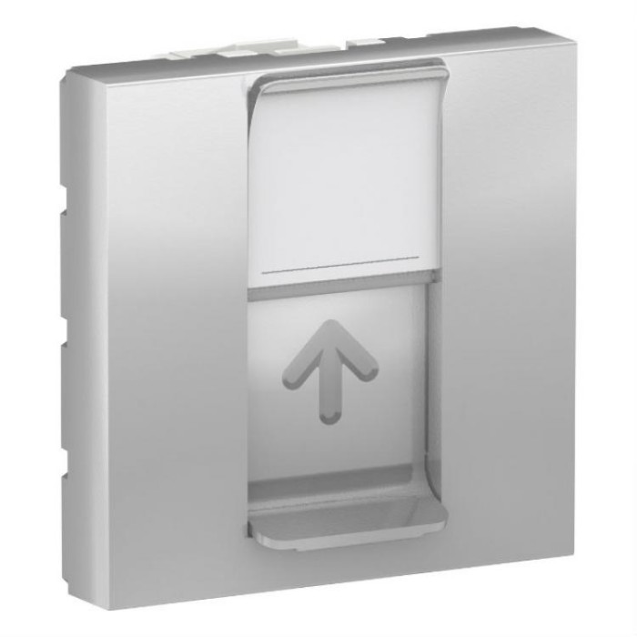 купить купить Накладка RJ45 2 модуля алюминий Unica New Schneider Electric (Шнайдер Электрик)  