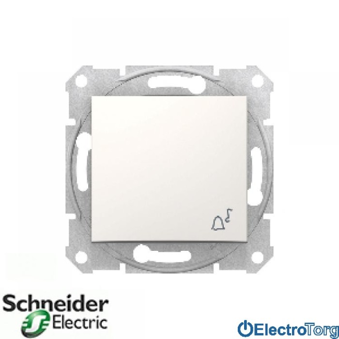 Кнопочный выключатель с символом звонка модуль слоновая кость Sedna Schneider Electric (Шнайдер Электрик)