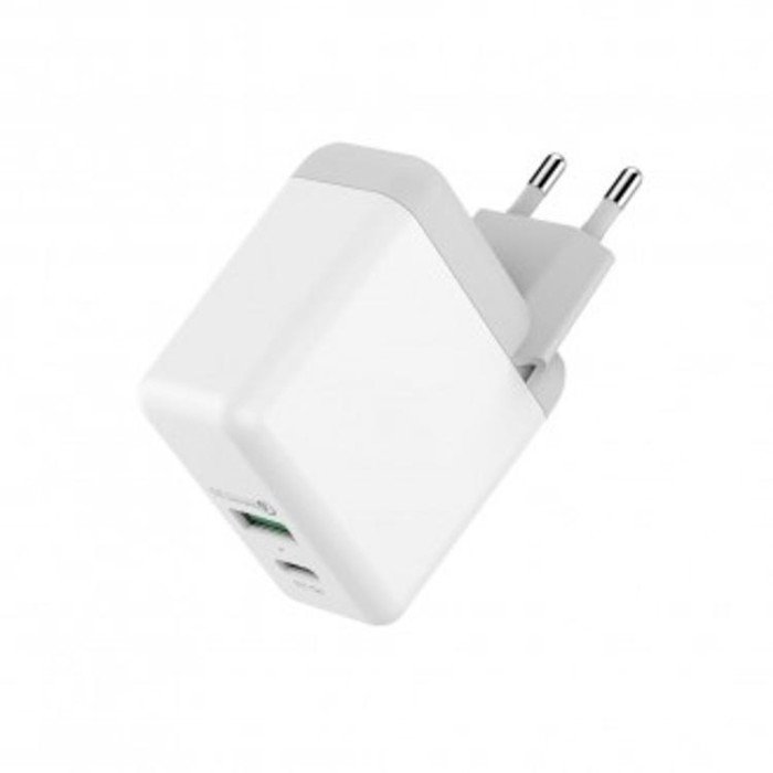 купить купить Швидкий зарядний пристрій HAVIT HV-H116 USB+Type-C QC3.0 White  