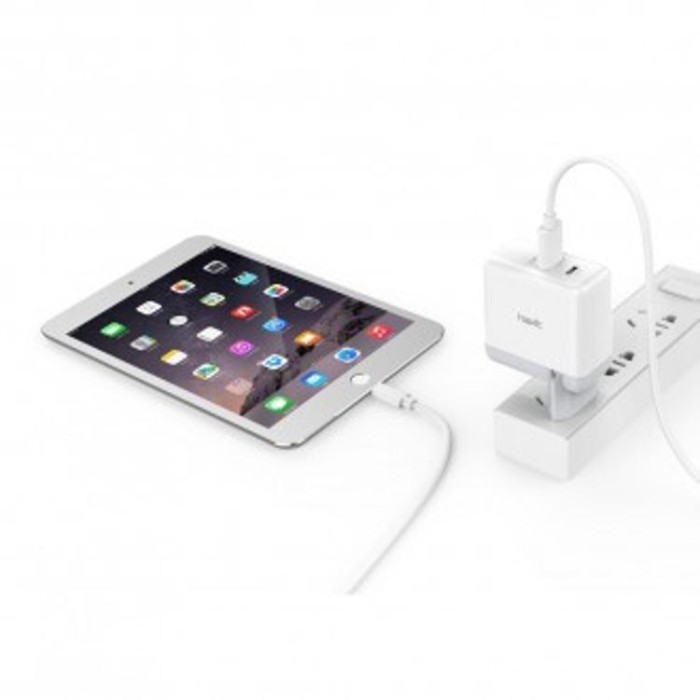 купить купить Швидкий зарядний пристрій HAVIT HV-H116 USB+Type-C QC3.0 White  