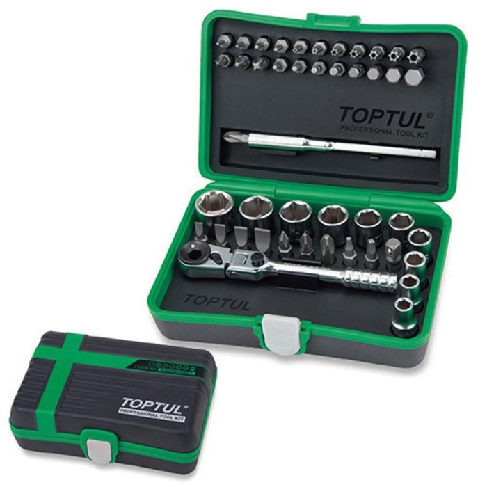 Набор бит и головок с трещоткой TOPTUL 1/4&amp;quot; 41ед. (12-гр.) GADW4502