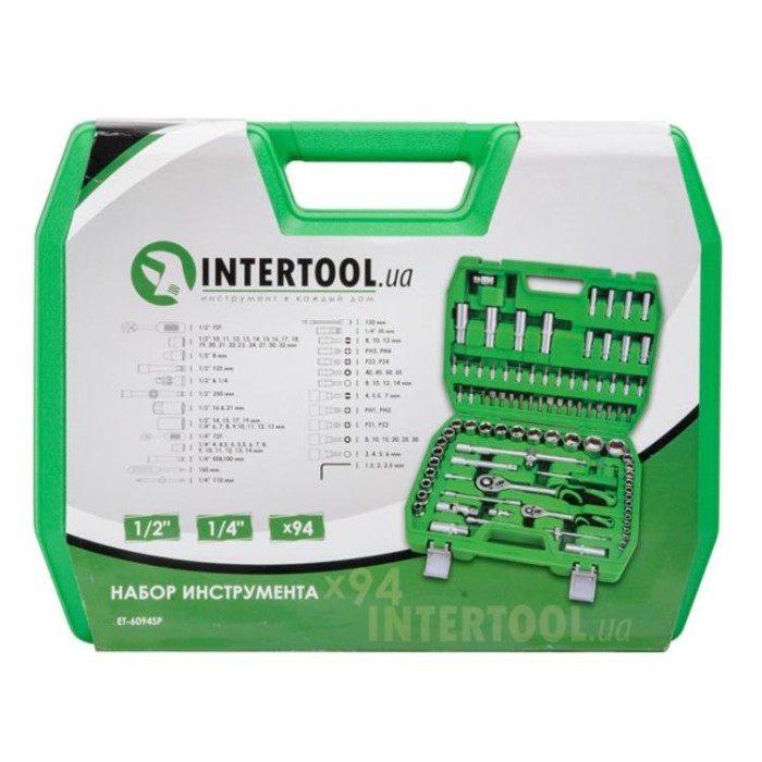 купить купить Набор инструментов 1/2&quot;&amp;1/4&quot;94ед INTERTOOL ET-6094SP  