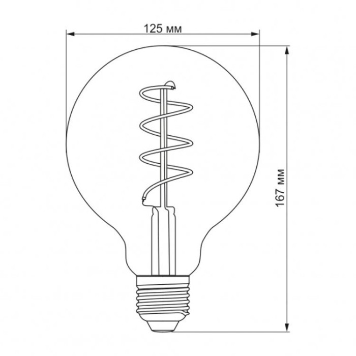 купить купить LED лампа Filament G125FASD 5W E27 2200K диммерная бронза VIDEX  