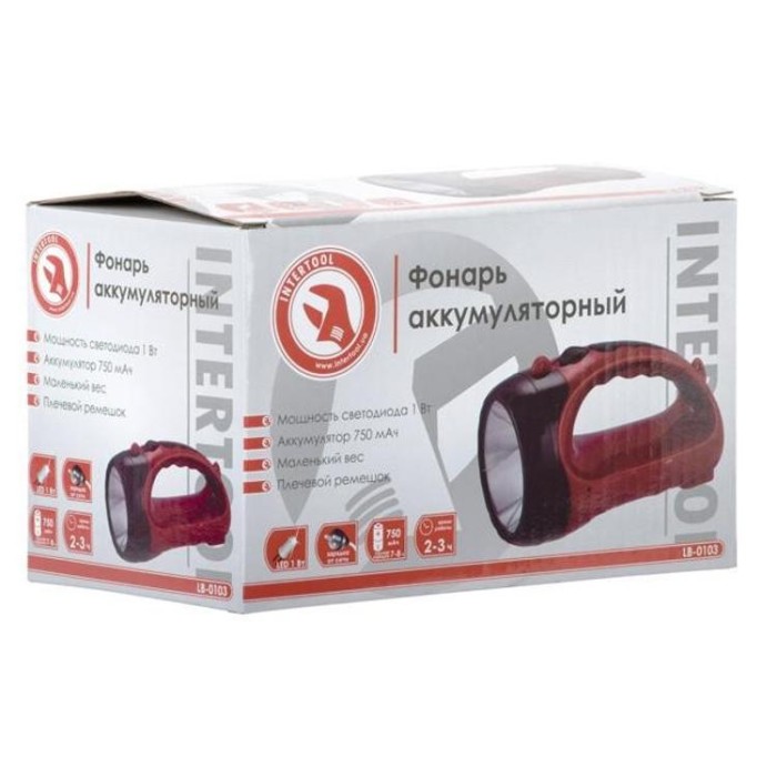 купить купить Фонарь аккумуляторный 1 LED, 1 Вт INTERTOOL LB-0103  