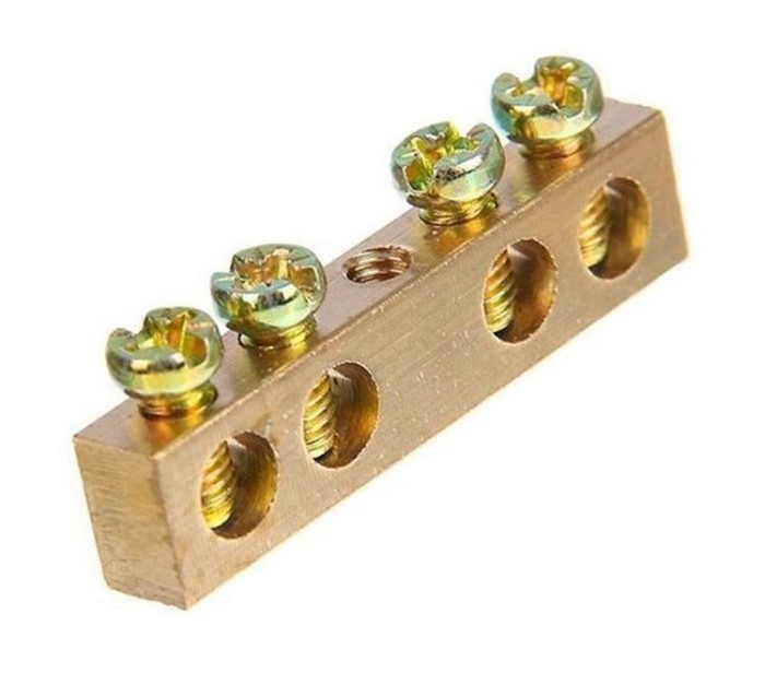 Шина нульова (брусок) 9отв. 6х8х60мм 63А, Mutlusan (014 102 006309)