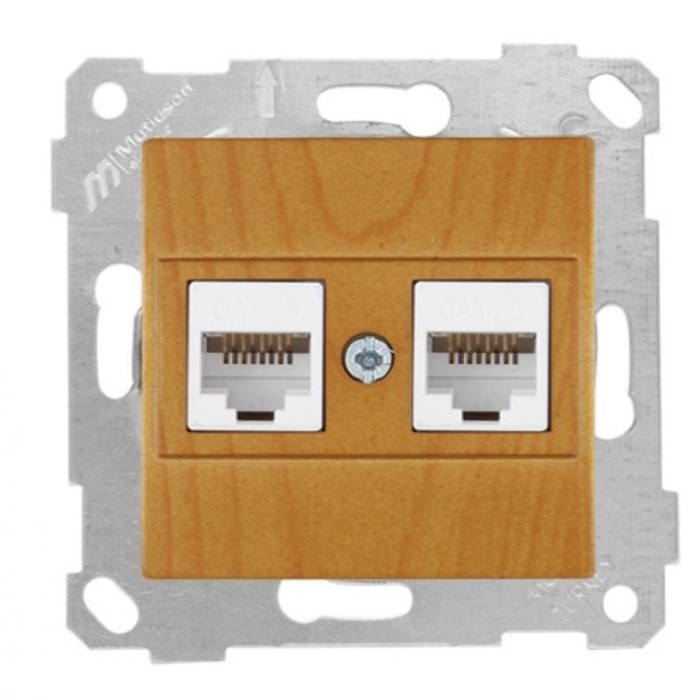 купить купить Розетка компьютерная двойная 10А 2*RJ45 Cat6 RITA MUTLUSAN дуб  