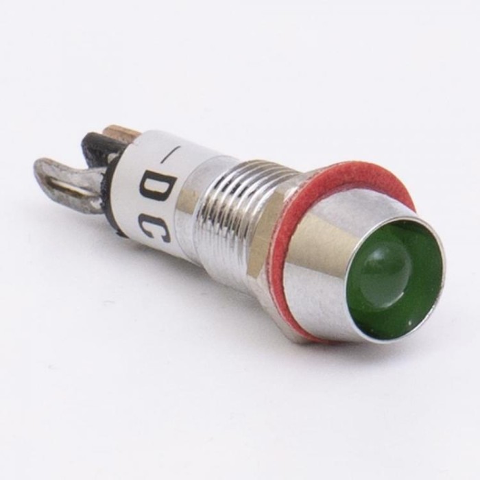 Світлодіодний індикатор металевий AD22C-8 24v AС/DС, зелений, Takel