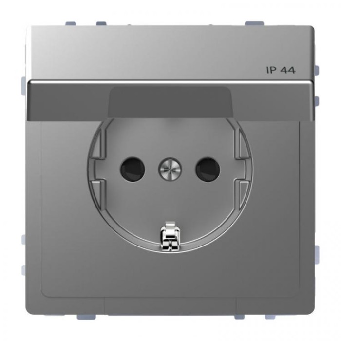 купить купить Розетка 16А с з/к и крышкой IP44 нерж. сталь Merten D-Life Schneider Electric (Шнайдер Электрик)  
