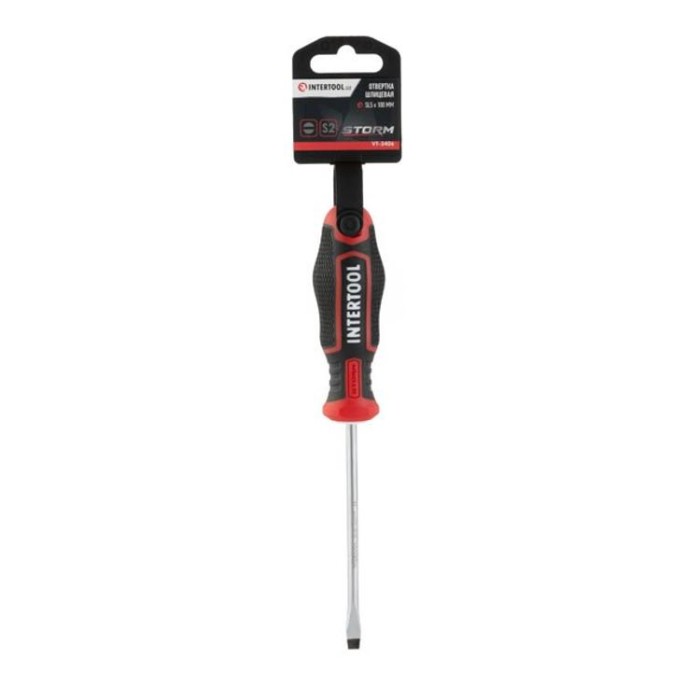 купить купить Отвертка шлицевая SL5.0*100 мм, S2, STORM INTERTOOL VT-3406  