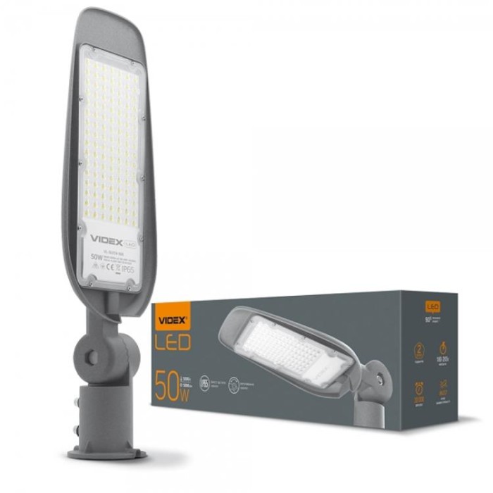 купить купить LED уличный фонарь (поворотный) 50W 5000K Серый VIDEX  