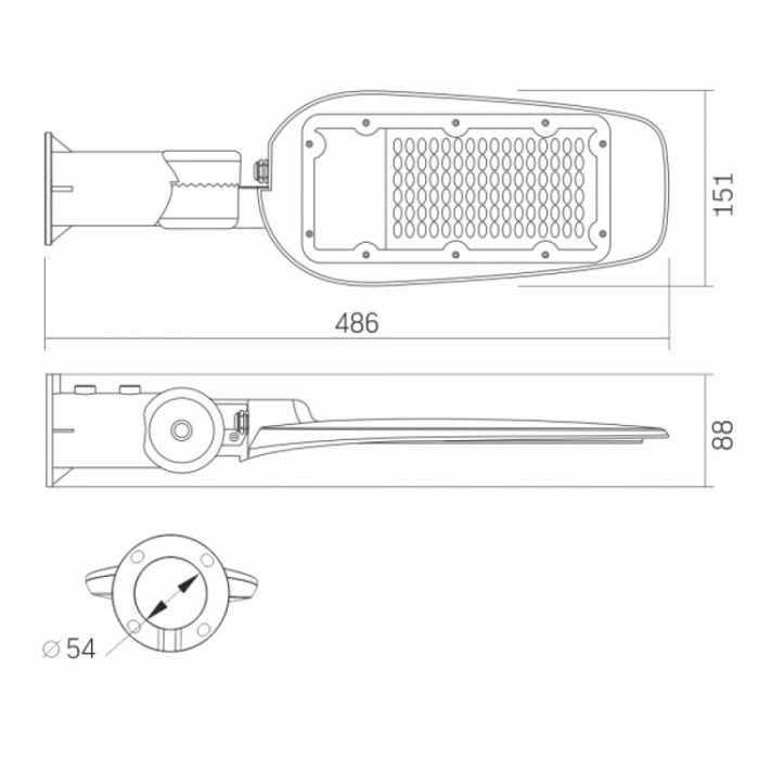 купить купить LED уличный фонарь (поворотный) 50W 5000K Серый VIDEX  