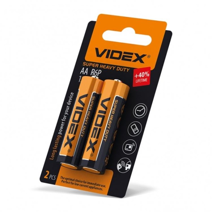 купить купить Батарейка сольова Videx R6P/AA 2шт SMALL BLIST  