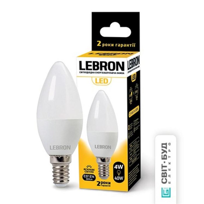 купить купить LED лампа L-С37, 4W, Е14, 4100K, 320Lm, угол 220° Lebron  
