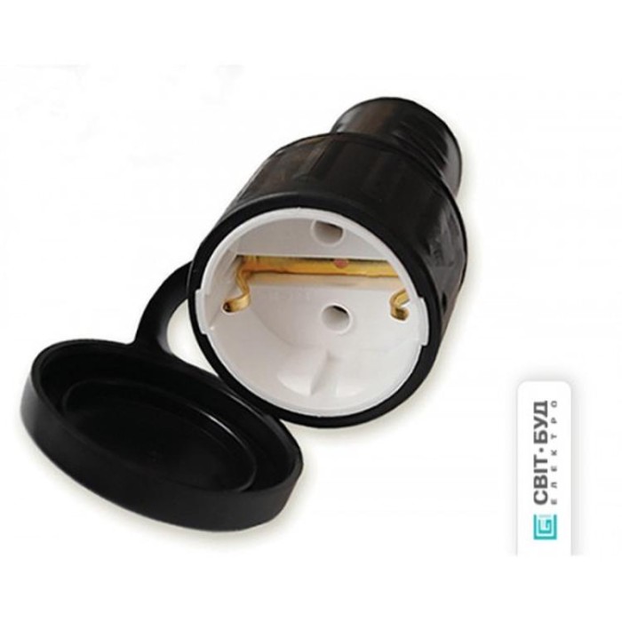 купить купить Розетка з/з, 16А (IP44), чорна  