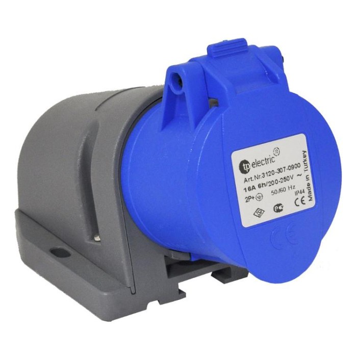 купить купить Розетка силовая настенная 16А / 3 (2Р + РЕ) IP44, TP electric (3120-307-0900)  