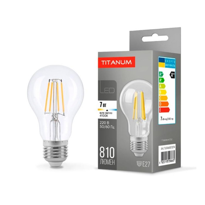 купить купить LED лампа TITANUM  Filament A60 7W E27 4100K  