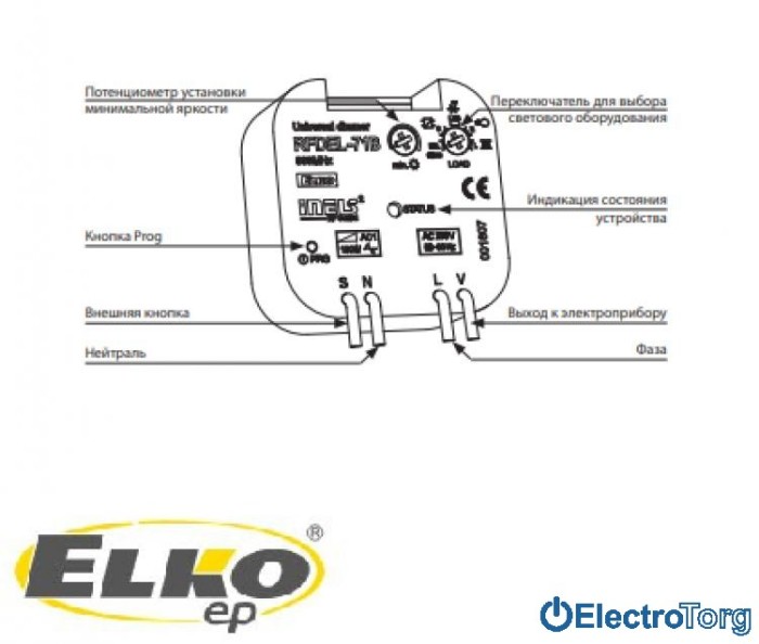 купить купить Универсальный диммер (встроенный) RFDEL-71B/120V ELKO EP  
