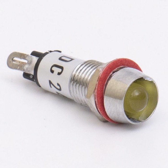 Світлодіодний індикатор металевий AD22C-8 24v AС/DС, жовтий,Takel