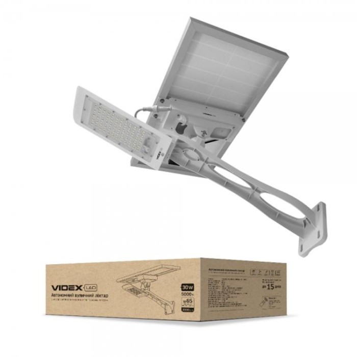 купить купить LED вуличний ліхтар автономний VIDEX  30W 5000K  