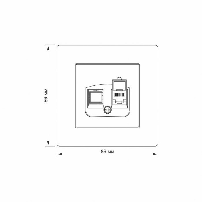 купить купить Розетка PC одинарна комп'ютерна біла TITANUM STANDARD  