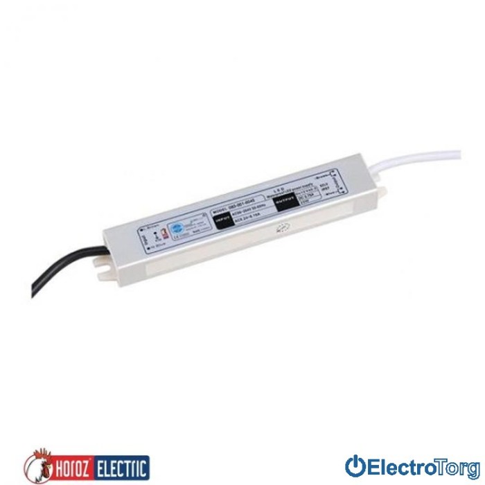 купить купить Блок питания для Led ленты &quot;Vesta-45&quot; 45W 3,7А ІР65 12V HOROZ ELECTRIC  