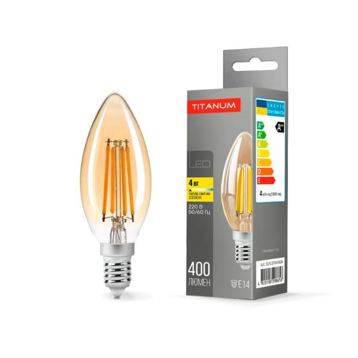 купить купить LED лампа TITANUM  Filament C37 4W E14 2200K бронза  