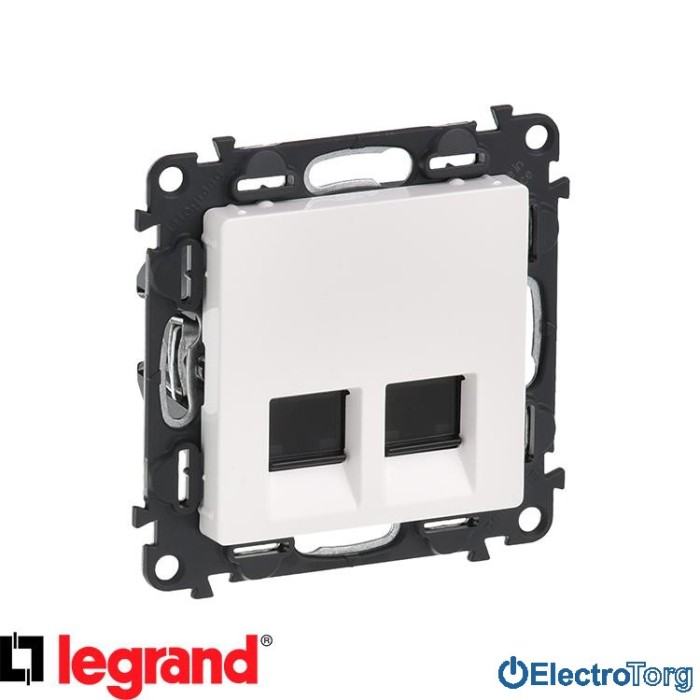купить купить Механизм розетки компьютерной RJ45 6 UTP двойной белый Valena LIFE Legrand  