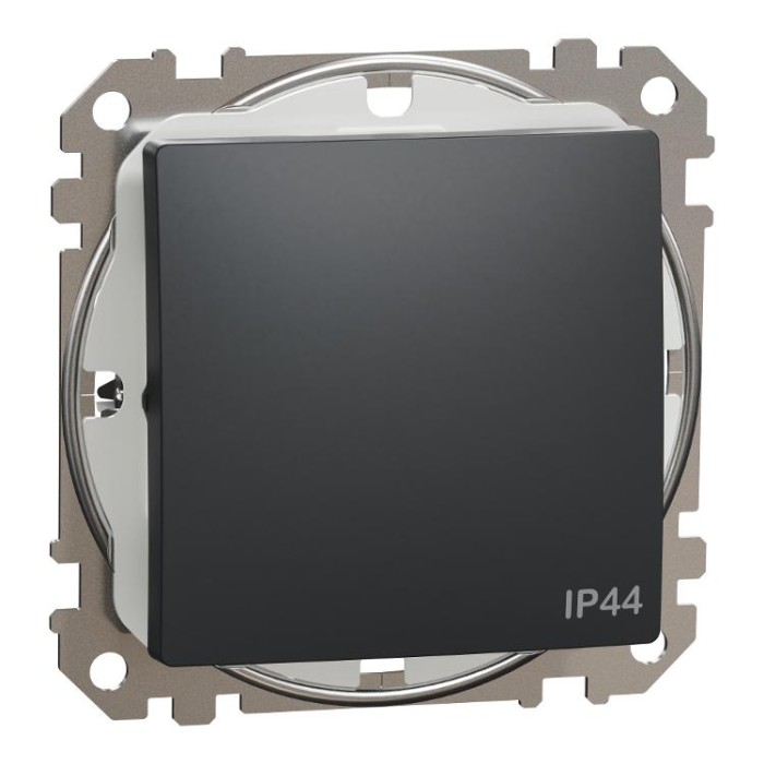 Одноклавішний вимикач, 10АX, IP44, чорний, Sedna Design&amp;amp;Elements Schneider Electric