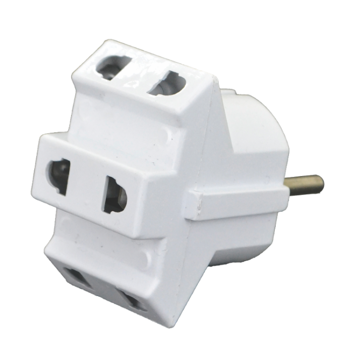 Трійник-розгалужувач б/з, 10А, білий, AY-KA, (77 147 00)