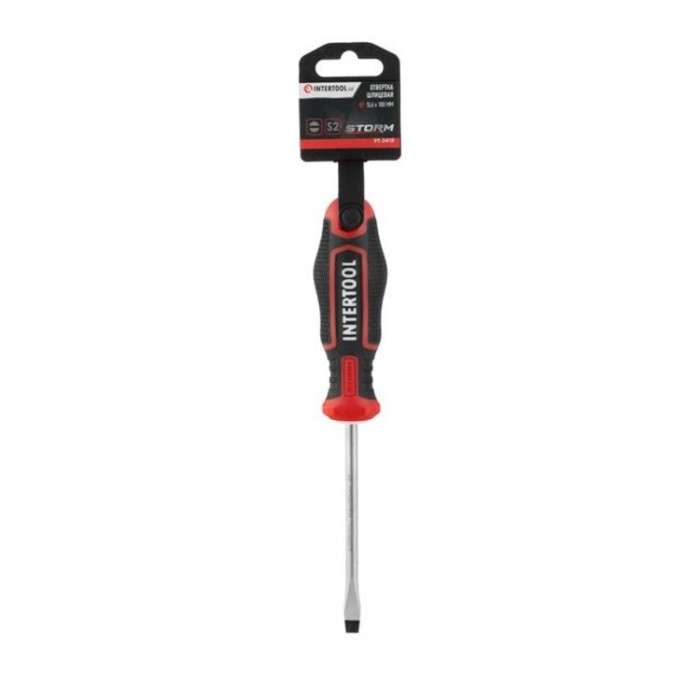 купить купить Отвертка шлицевая SL6.0*100 мм, S2, STORM INTERTOOL VT-3410  