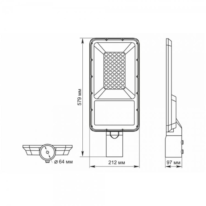 купить купить LED вуличний ліхтар автономний VIDEX  40W 5000K  